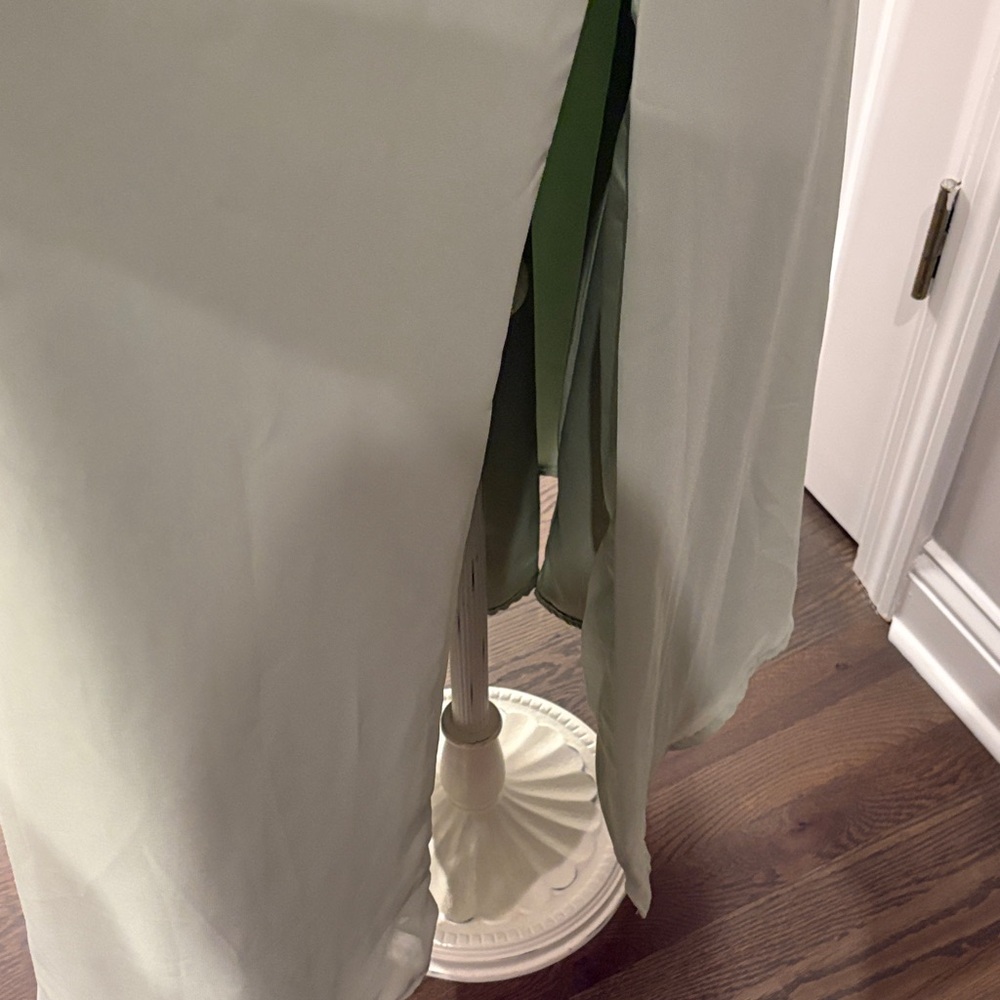 Chic One Shoulder Dress in Soft Sage Green - Picture 3 of 11